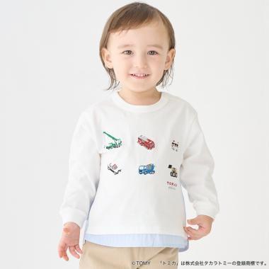 TOMICA・ANIA 襯衫下襬設計 長袖T恤