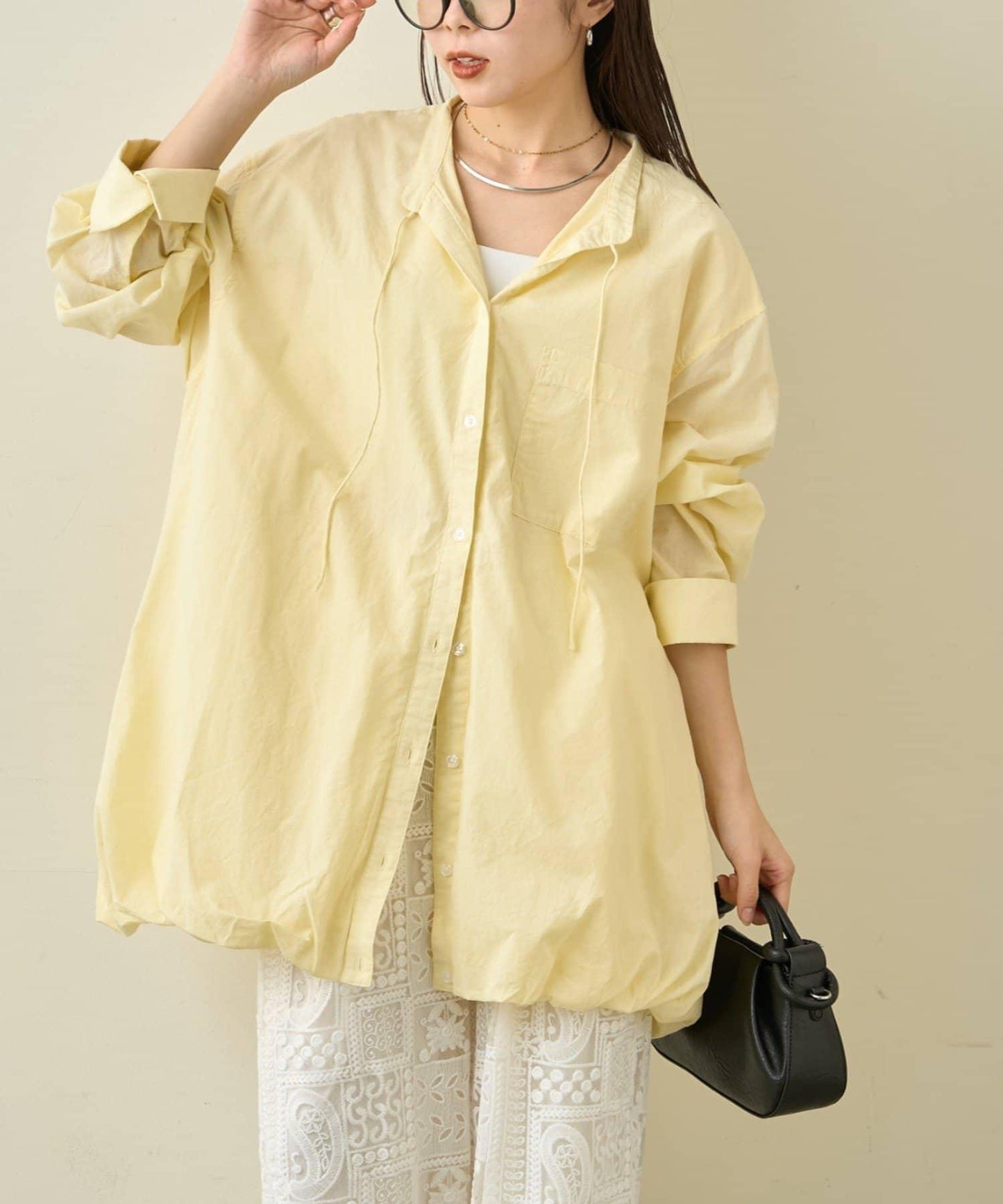 多款圖案 氣球下襬 長款襯衫