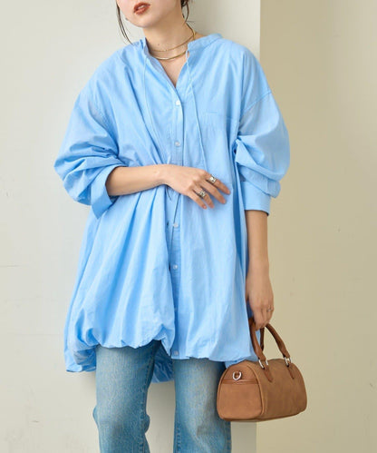 多款圖案 氣球下襬 長款襯衫