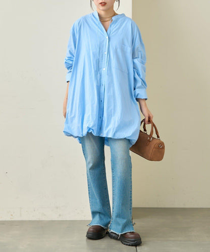 多款圖案 氣球下襬 長款襯衫