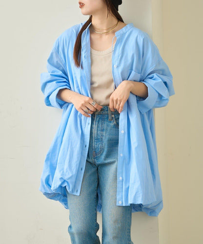 多款圖案 氣球下襬 長款襯衫