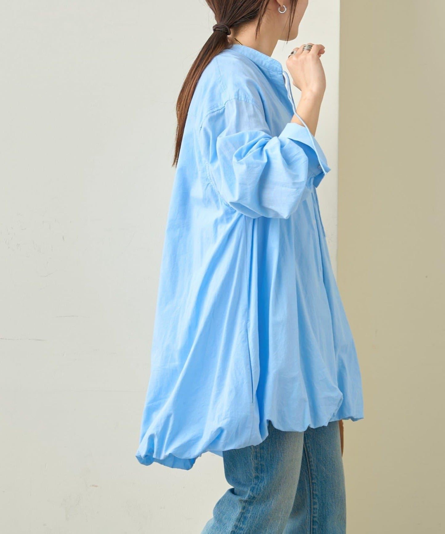 多款圖案 氣球下襬 長款襯衫