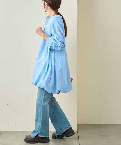 多款圖案 氣球下襬 長款襯衫