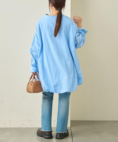 多款圖案 氣球下襬 長款襯衫