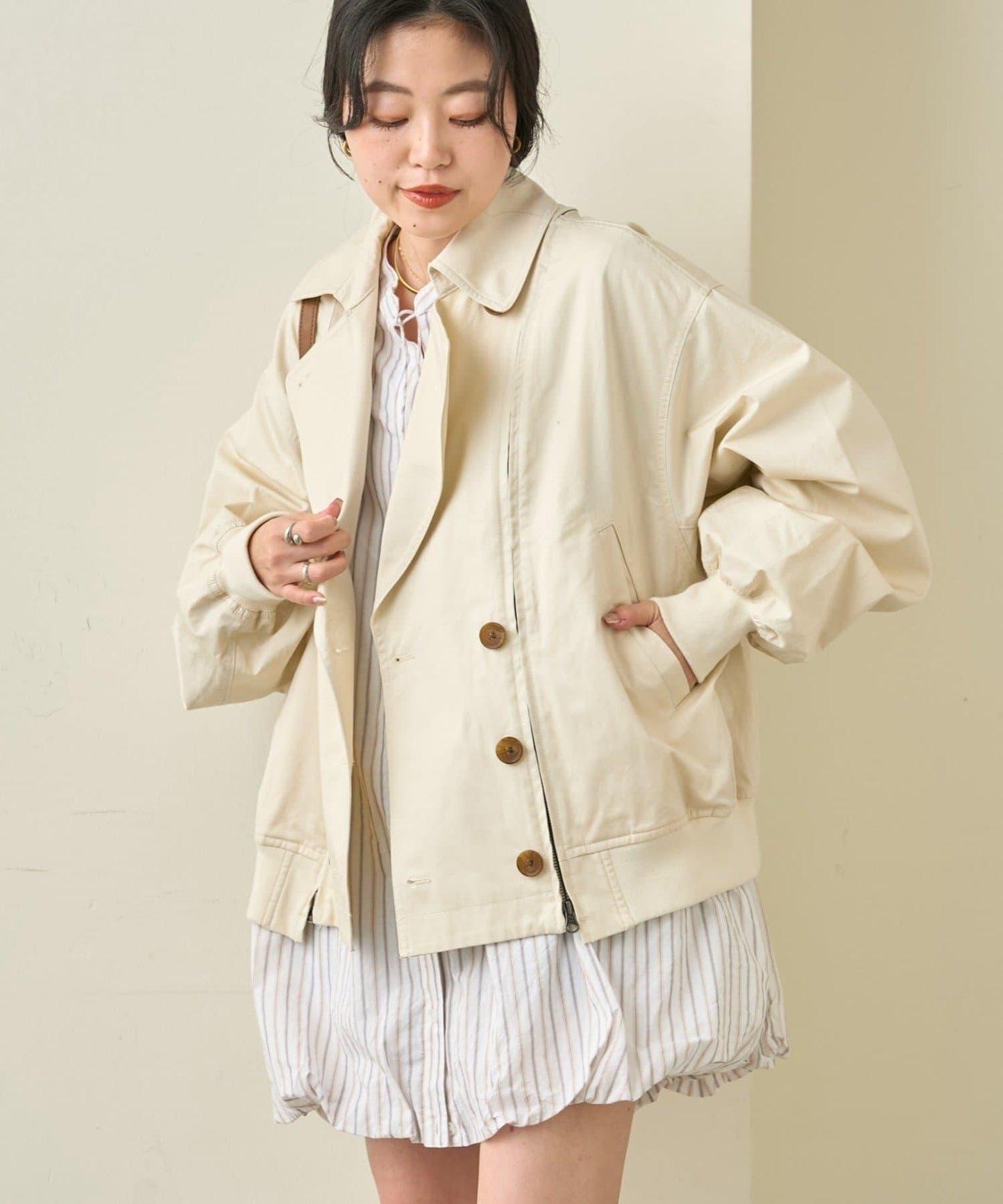 2WAY 拉鍊拼接 風衣