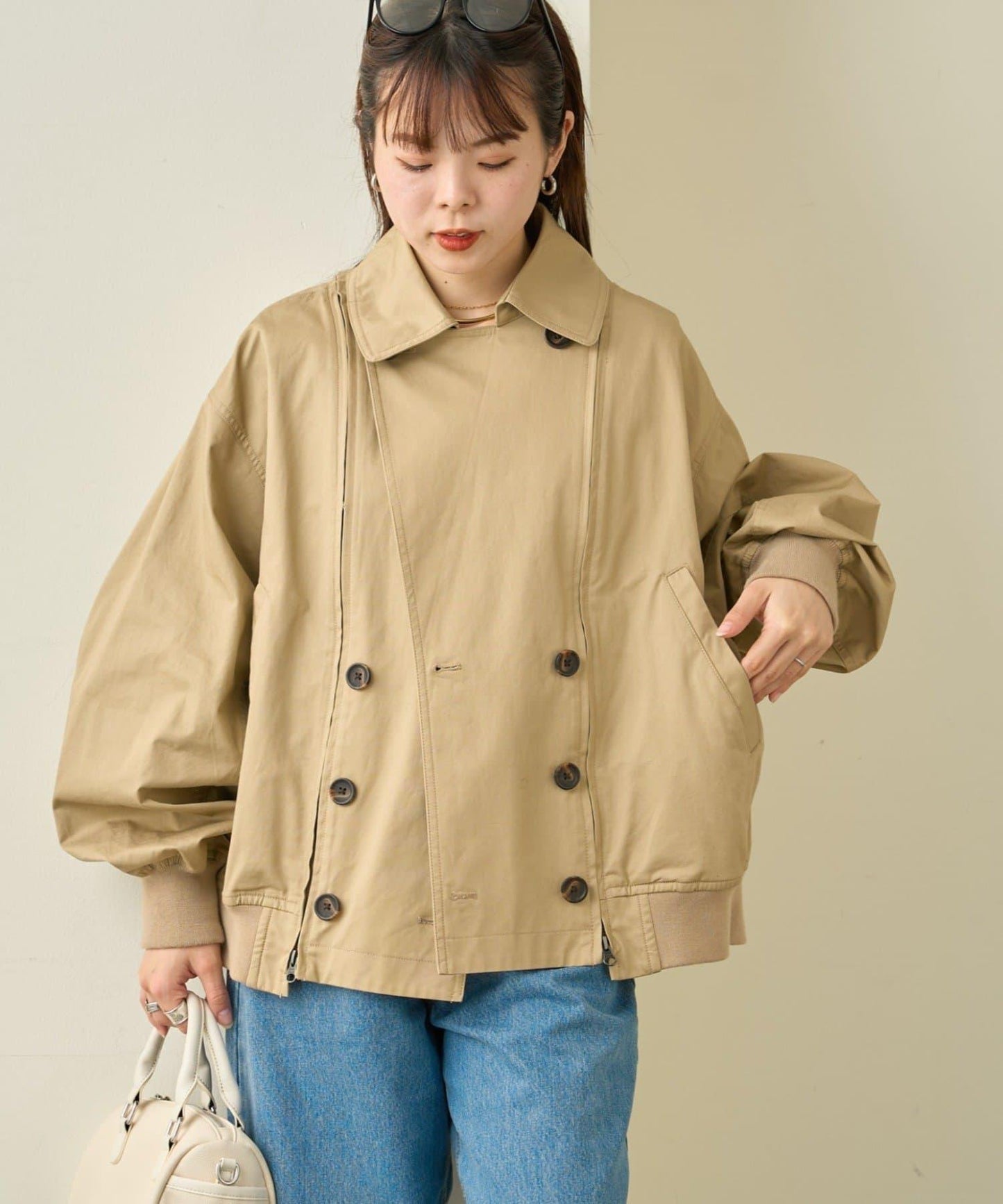 2WAY 拉鍊拼接 風衣