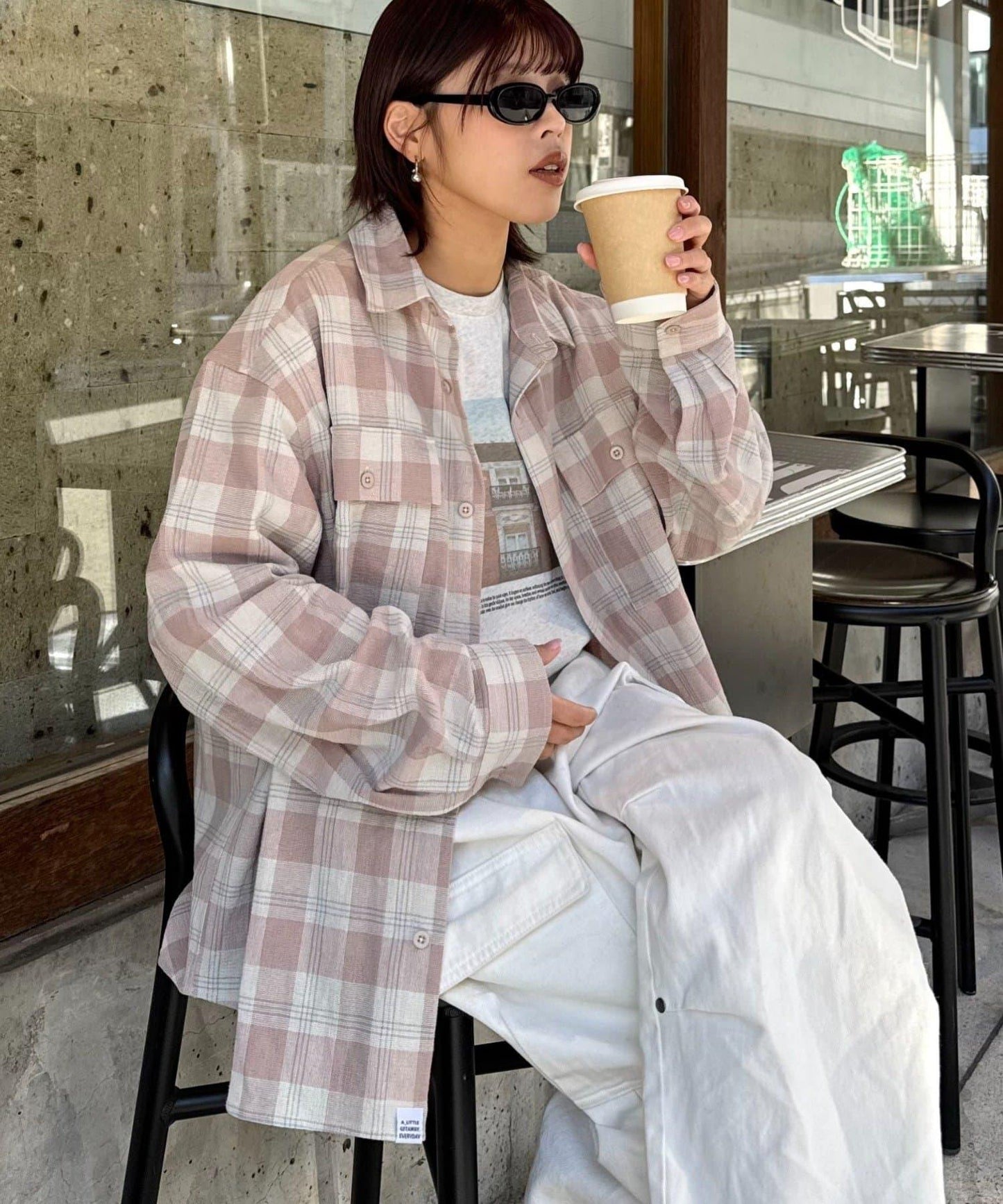 巴拿馬格紋襯衫夾克