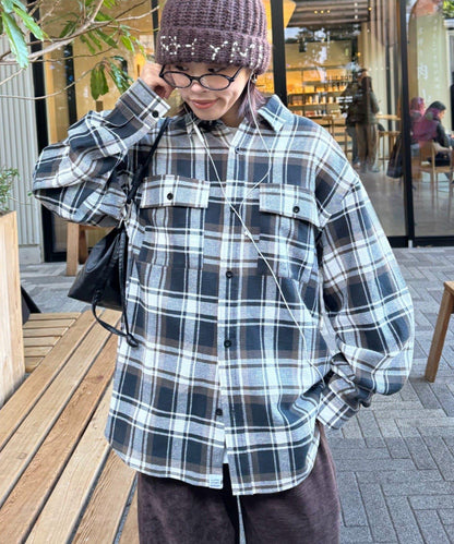 巴拿馬格紋襯衫夾克