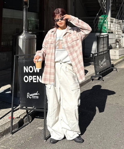 巴拿馬格紋襯衫夾克