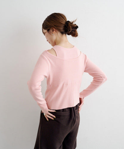 四色可選 B 附吊帶一字肩針織上衣