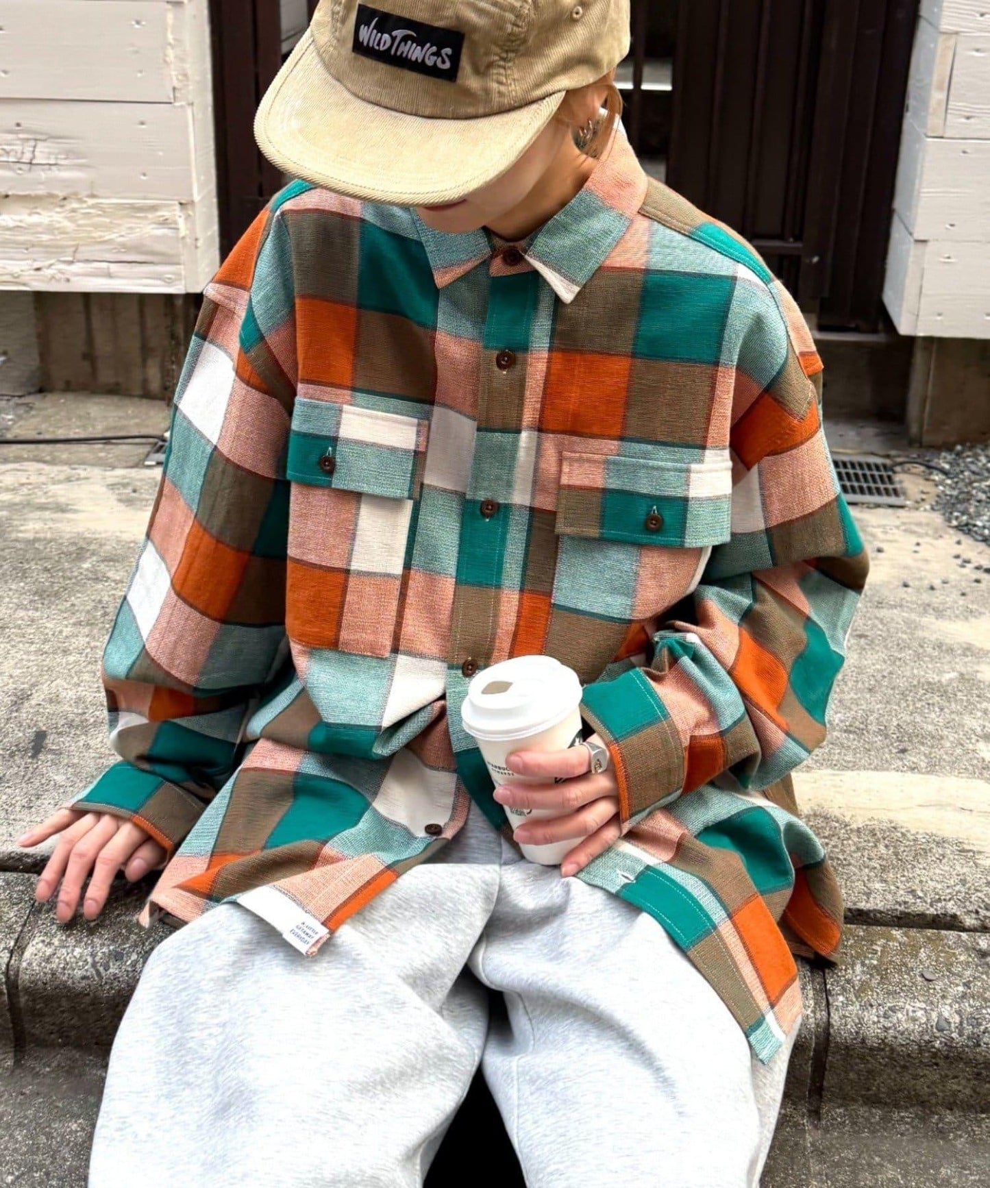 巴拿馬格紋襯衫夾克