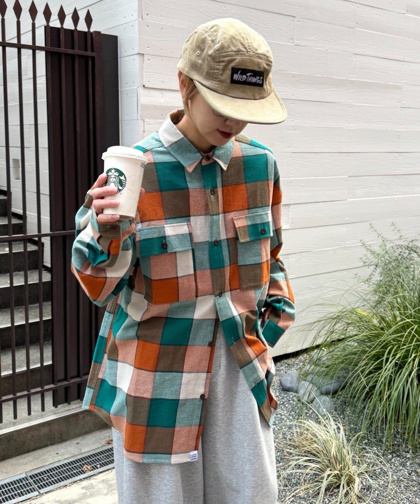 巴拿馬格紋襯衫夾克