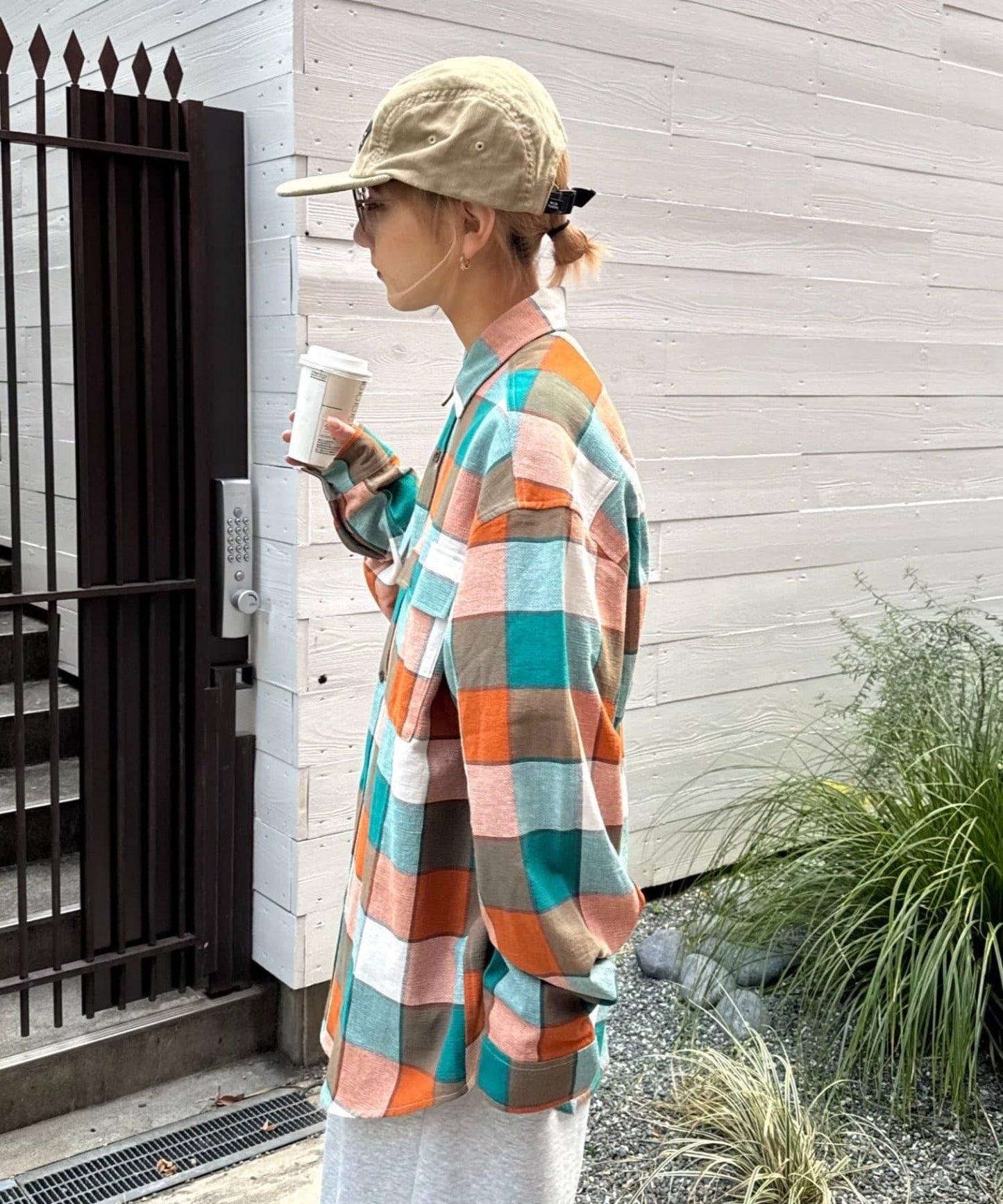 巴拿馬格紋襯衫夾克