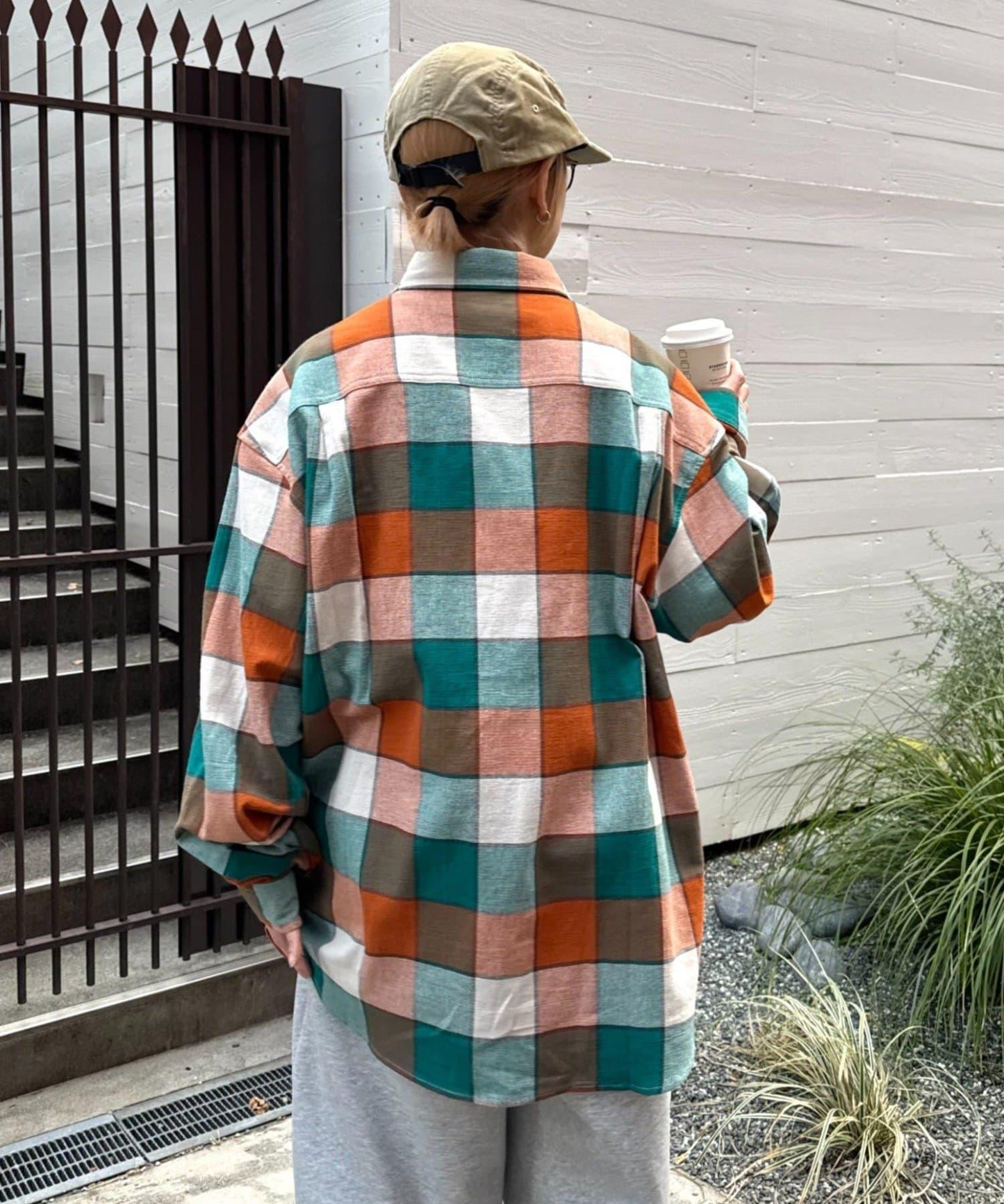 巴拿馬格紋襯衫夾克