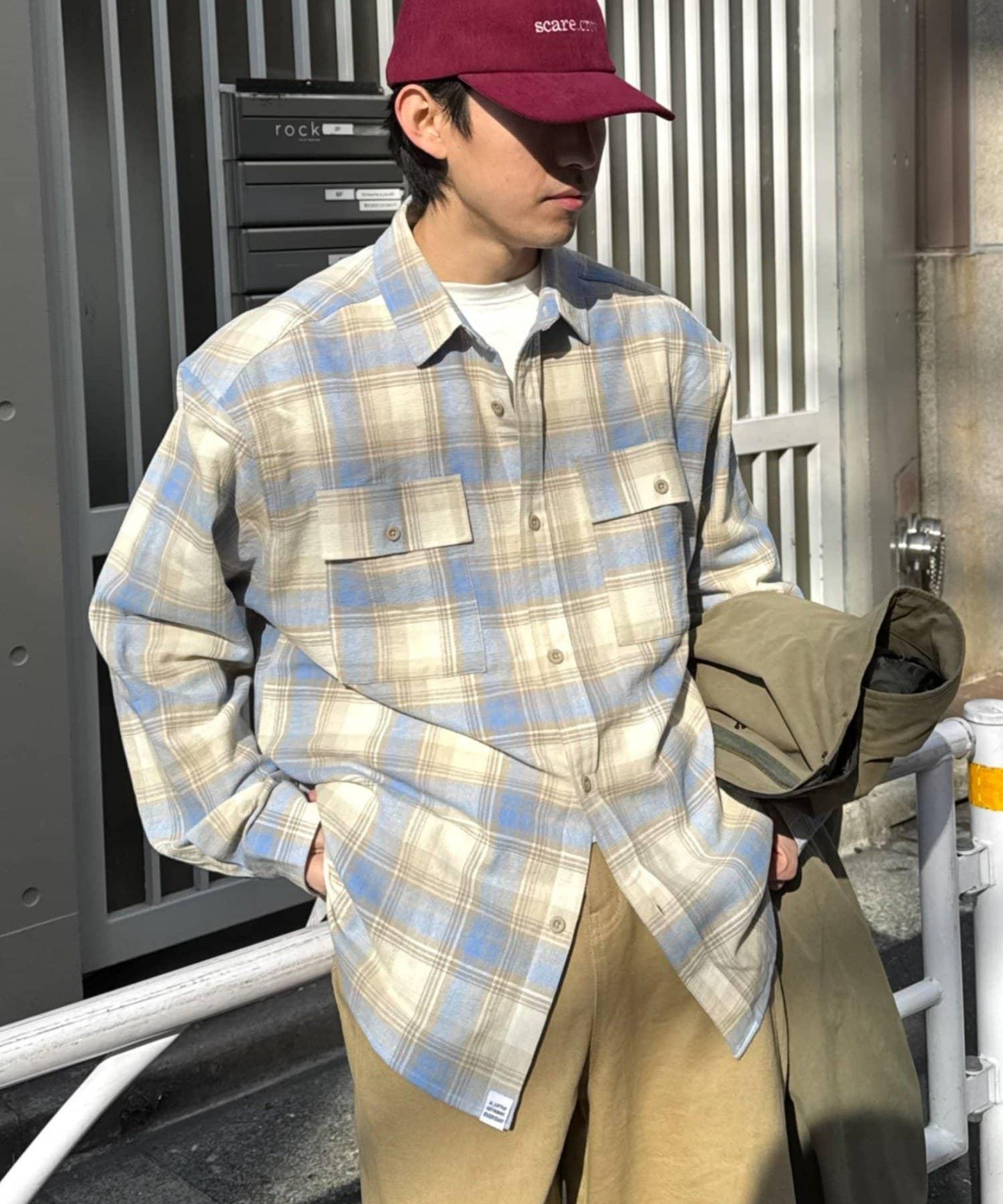 巴拿馬格紋襯衫夾克