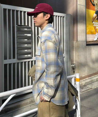 巴拿馬格紋襯衫夾克