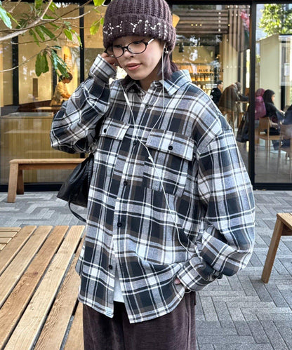 巴拿馬格紋襯衫夾克