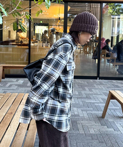 巴拿馬格紋襯衫夾克