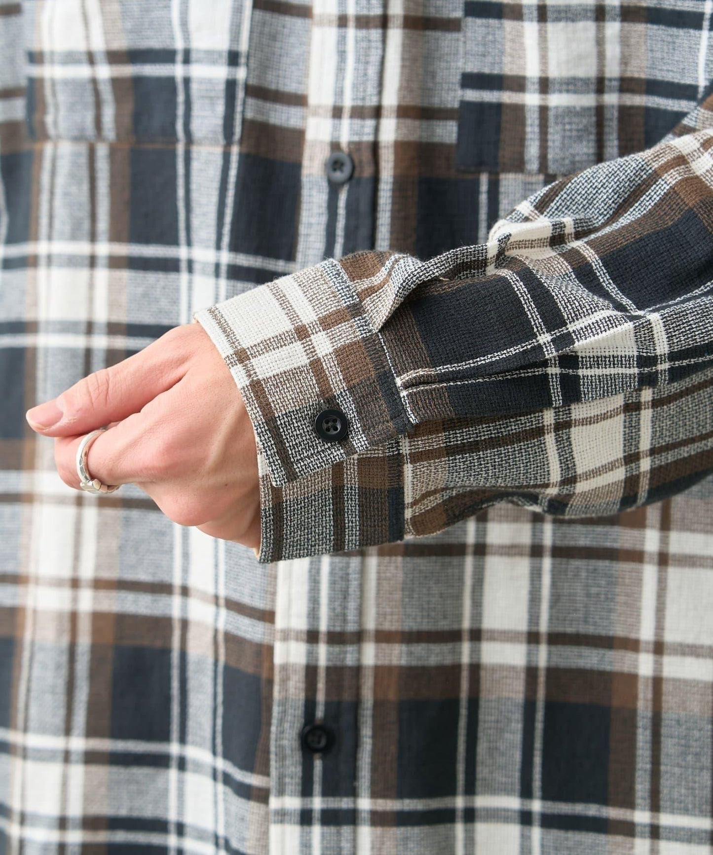 巴拿馬格紋襯衫夾克