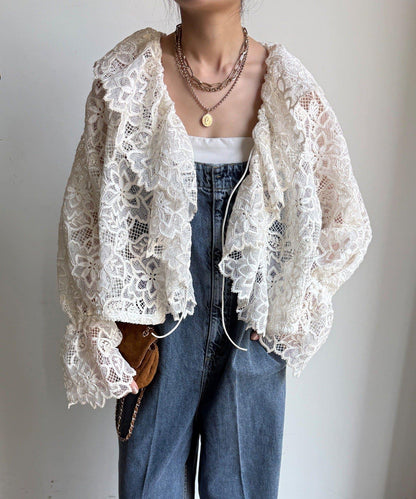 小披肩款蕾絲襯衫