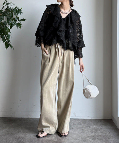 小披肩款蕾絲襯衫