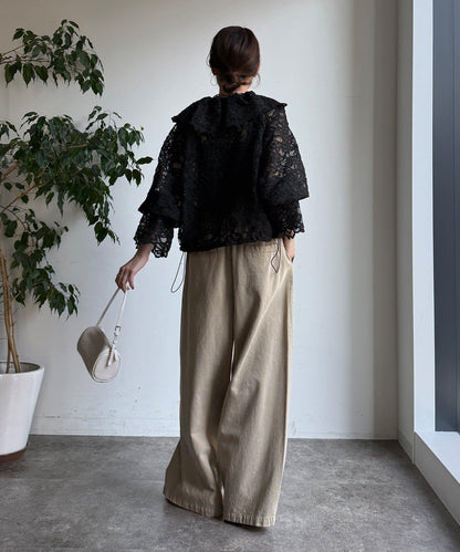 小披肩款蕾絲襯衫