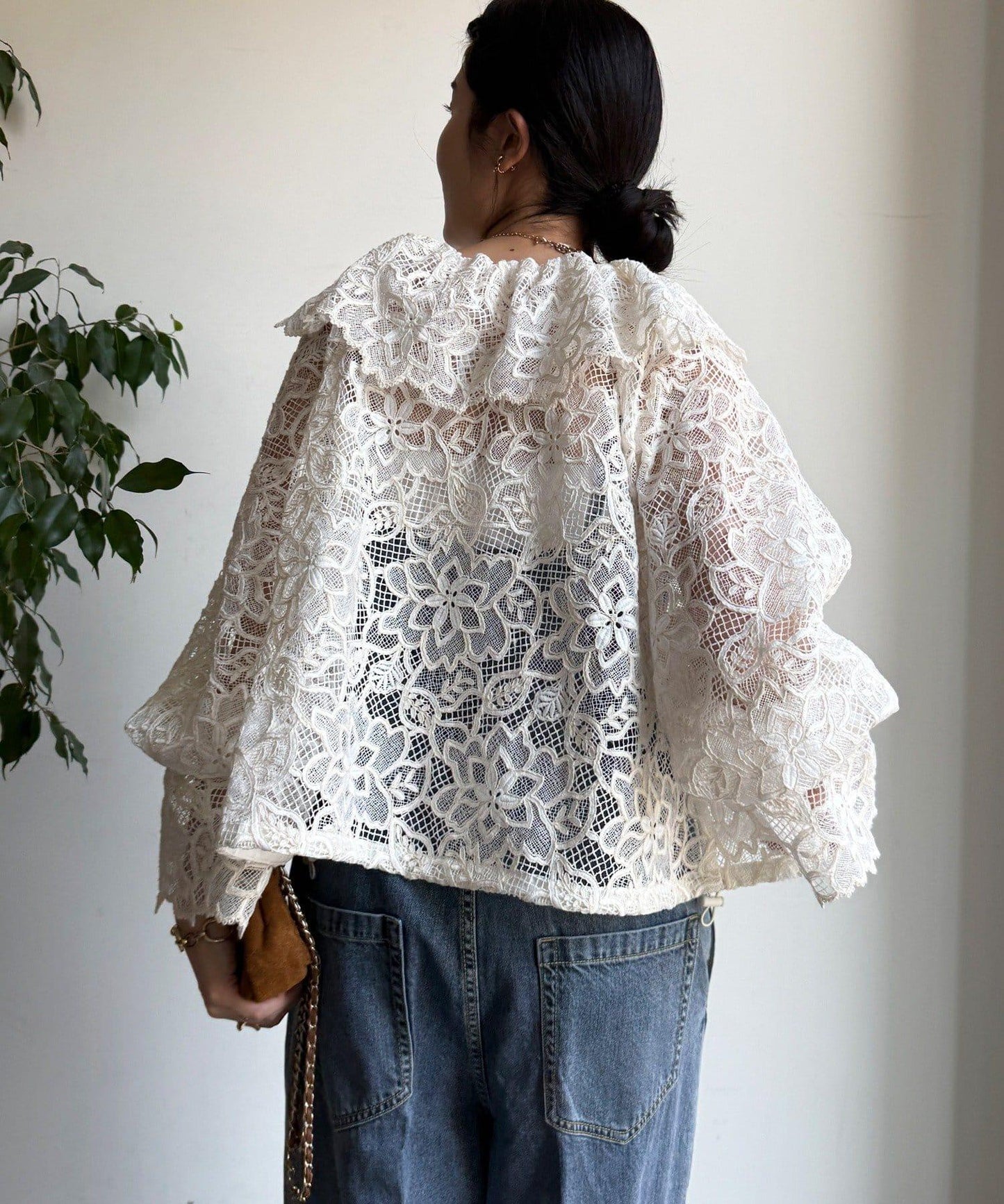 小披肩款蕾絲襯衫