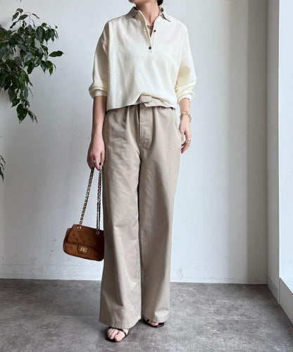 珠地紋帶領針織上衣