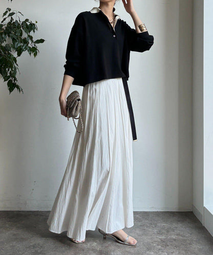 珠地紋帶領針織上衣