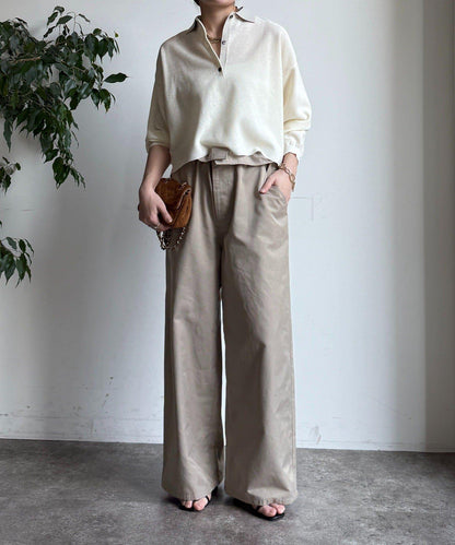 珠地紋帶領針織上衣