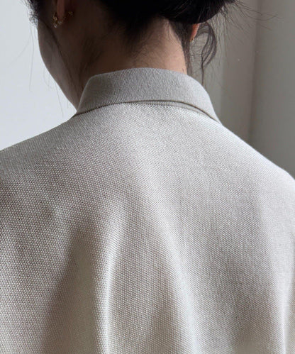 珠地紋帶領針織上衣