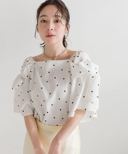 KAZUMI監修 蝴蝶結喇叭袖 設計襯衫