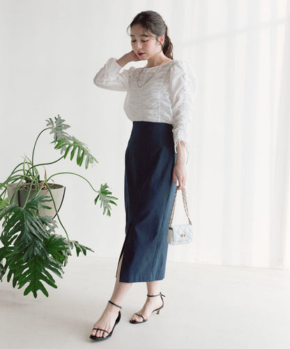 鬆緊褶 抽繩袖 女襯衫