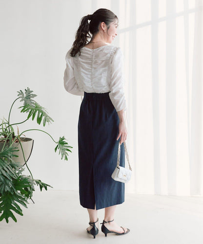 鬆緊褶 抽繩袖 女襯衫