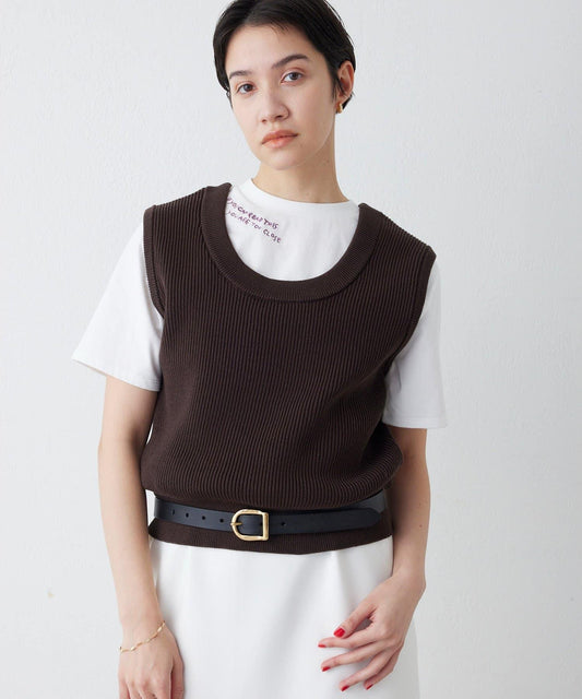 THE PAUSE 雙羅紋無袖 針織背心