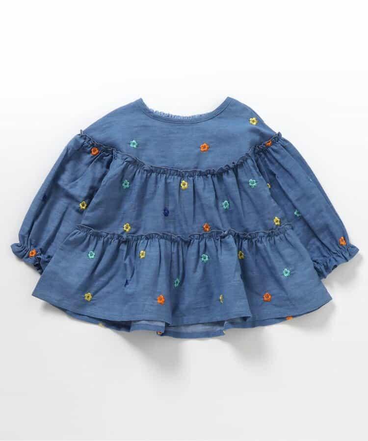 水果刺繡 荷葉邊層疊設計 長款上衣