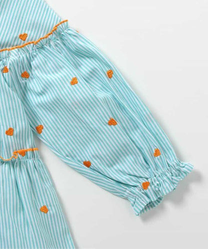 水果刺繡 荷葉邊層疊設計 長款上衣
