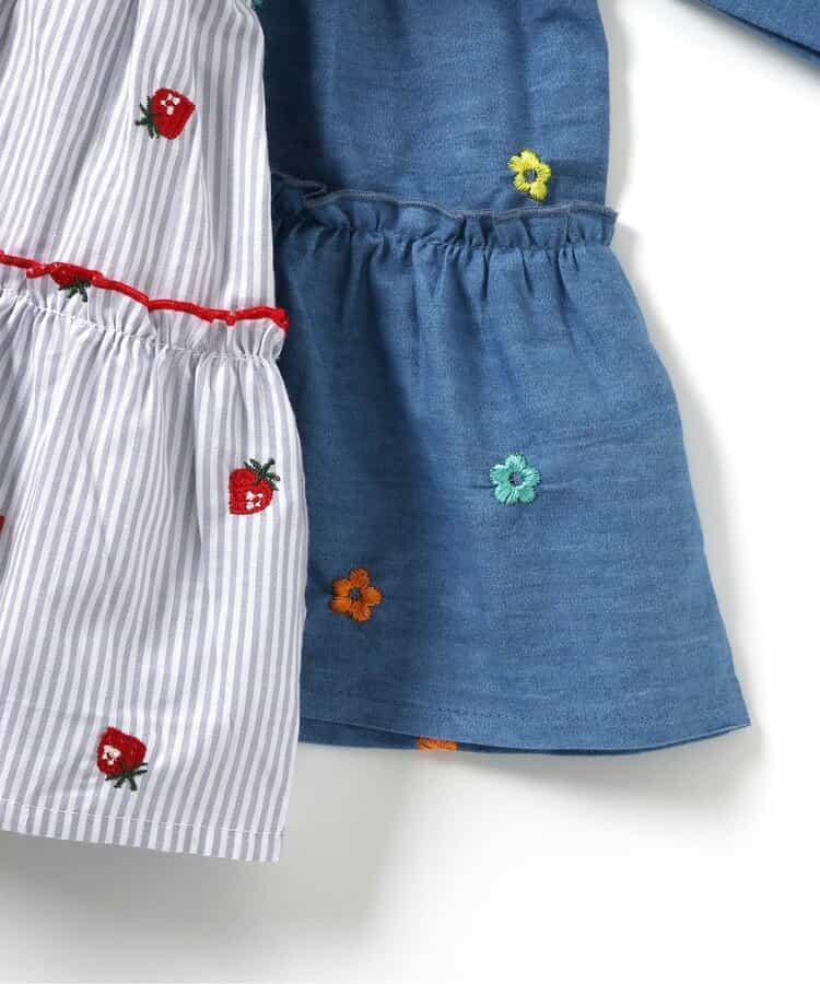 水果刺繡 荷葉邊層疊設計 長款上衣
