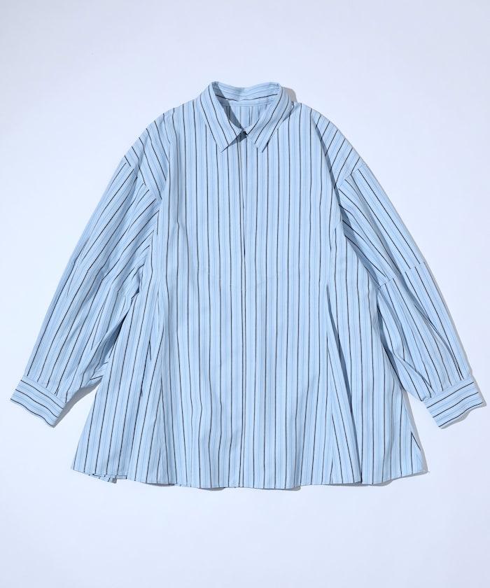 喇叭廓形 開襟領 氣球袖 襯衫