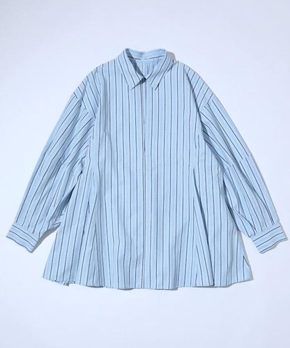 喇叭廓形 開襟領 氣球袖 襯衫