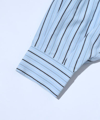 喇叭廓形 開襟領 氣球袖 襯衫