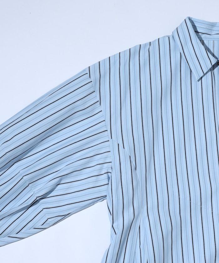 喇叭廓形 開襟領 氣球袖 襯衫