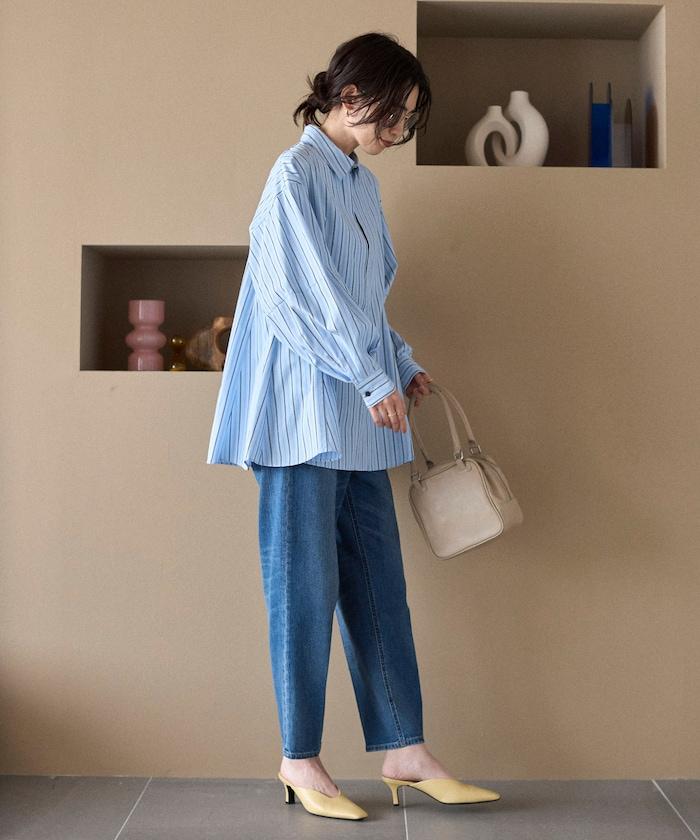 喇叭廓形 開襟領 氣球袖 襯衫