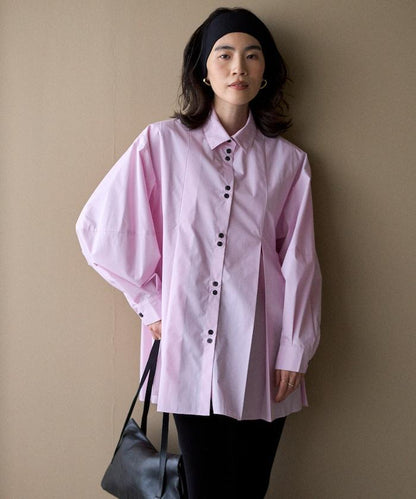 箱褶 蓬袖 長袖襯衫