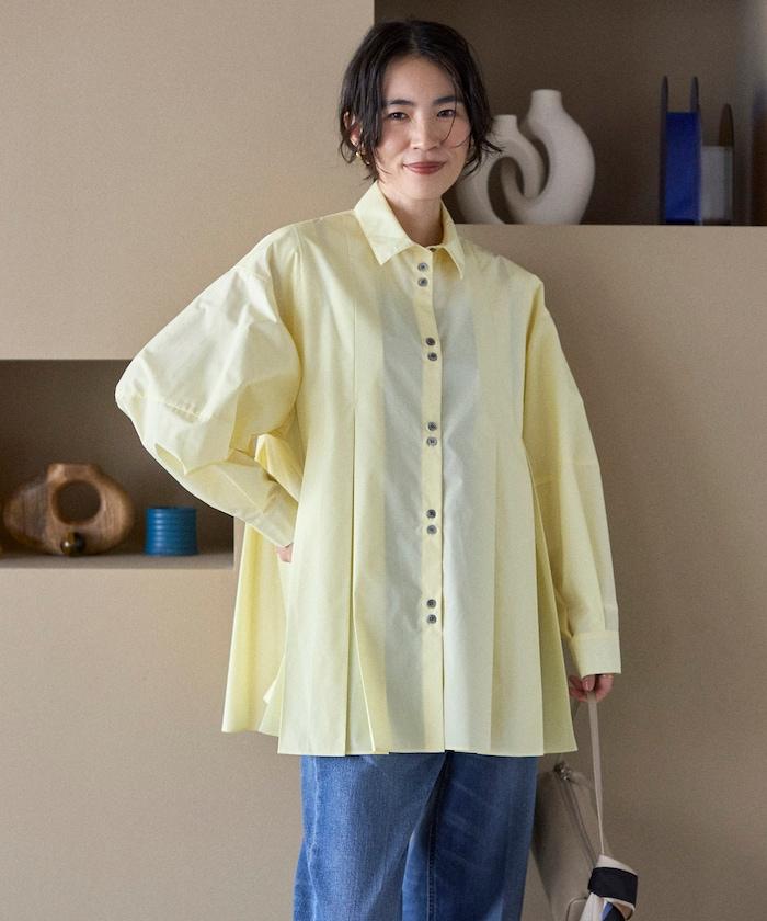 箱褶 蓬袖 長袖襯衫