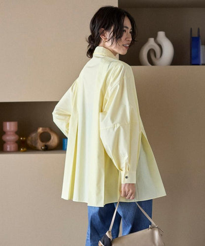 箱褶 蓬袖 長袖襯衫