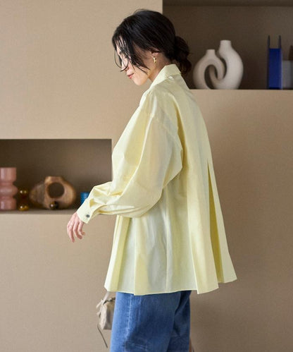 箱褶 蓬袖 長袖襯衫