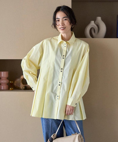 箱褶 蓬袖 長袖襯衫