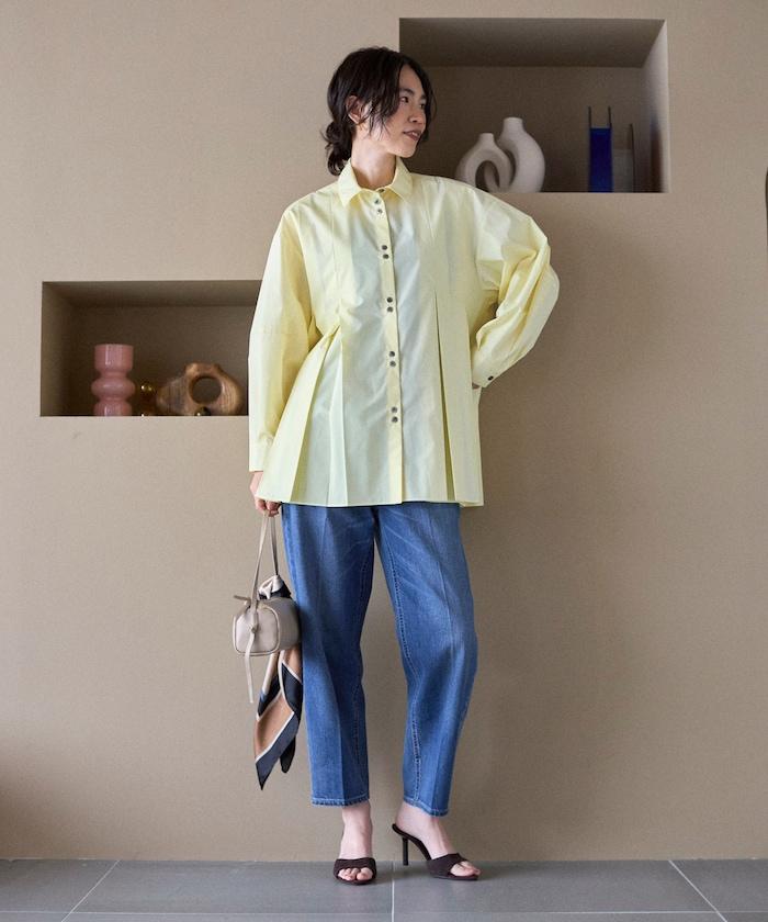 箱褶 蓬袖 長袖襯衫