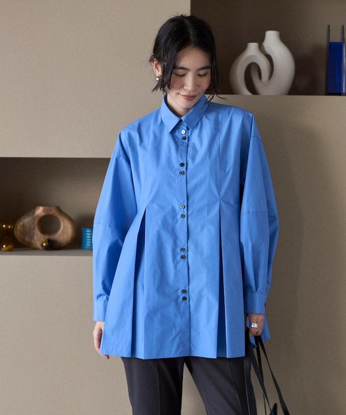 箱褶 蓬袖 長袖襯衫